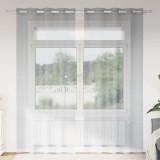 Perdele cu perdele 2 pcs Gri &icirc;nchis 140 x 245 cm Poliester