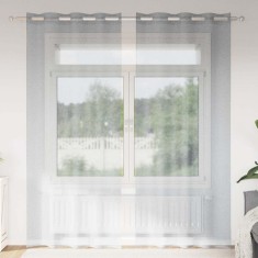 vidaXL Perdele cu perdele 2 pcs Gri &icirc;nchis 140x175cm Poliester 4108004