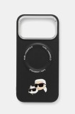 Karl Lagerfeld husă pentru telefon iPhone 17 Pro Max culoarea negru, KLHMP17XPSMLRKCK