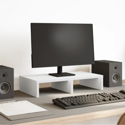 vidaXL Suport de monitor, alb, 50x27x10 cm, lemn prelucrat foto