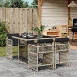 vidaXL Set mobilier de grădină cu perne, 5 piese gri deschis poliratan