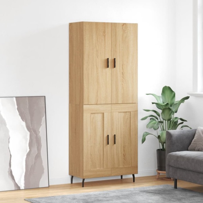 vidaXL Dulap &icirc;nalt, stejar sonoma, 69,5x34x180 cm, lemn compozit