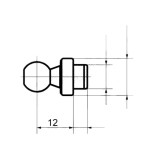 Cap echilibror hayon bolt cu cap bila M8/ M12, set 2 bucati pentru amortizor, 5x12mm