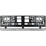 Set 2 bucati, suport numar inmatriculare argintiu Mercedes Benz