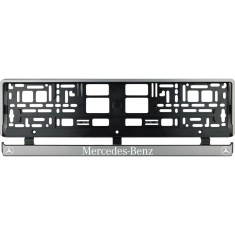 Set 2 bucati, suport numar inmatriculare argintiu Mercedes Benz