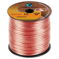 Cablu Difuzor Cabletech Cupru Transparent Rola 100 m 2x0.50 mm2