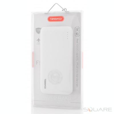 Tranyoo, F8, Power Bank 2 x USB, 10000 mAh, White foto