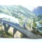 Ilustrata Tren cu locomotiva aburi pe pod Gottardo Elvetia circ.1912 (cu defect)