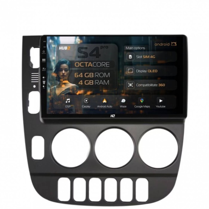 Navigatie Mercedes Benz ML W163 (1998-2005) 4GB RAM Android 13 Octacore Slot Sim 4G DSP GPS Wi-FI Carplay Android Auto USB Bluetooth Waze Touchscreen