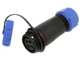 Conector circular mamă 4 pini IP68, 30A, 500V - WEIPU SP21