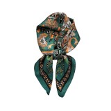 Cumpara ieftin Esarfa satin patrata cu verde Paisley