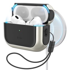 Husa pentru apple airpods pro 1 / 2 esr orbit hybrid halolock, titanium foto