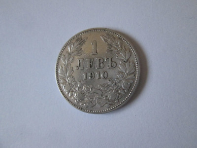 Bulgaria 1 Lev 1910 argint regele Ferdinand I foto