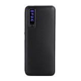 Baterie externa Smart Power Bank, 20000 mAh, 3 x USB, design piele, negru