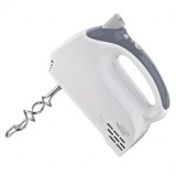 Mixer de mana Adler AD 4205, 300W, 5 viteze + Turbo, protectie supraincalzire, 2 x palete inox, 2 x carlige aluat, Gri/Alb