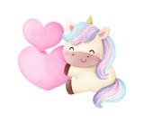 Cumpara ieftin Sticker decorativ Unicorn, Roz, 64 cm, 5366ST, Oem