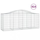Cumpara ieftin Cosuri gabion arcuite 14 buc, 200x50x80/100 cm, fier galvanizat