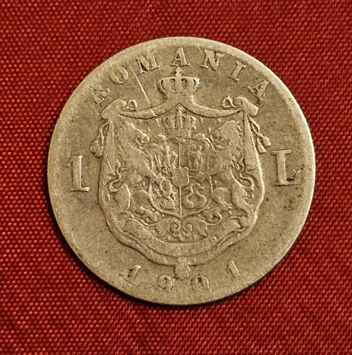 1 leu 1901, Carol I, Rom&acirc;nia, rar