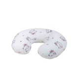 Perna alaptare Bubaba Kitties&amp;Hearts/White cu husa detasabila 70x60x18 cm, fabricata in Croatia