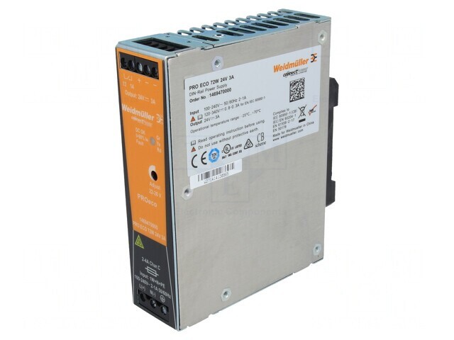 Alimentator Pulsatoriu pentru Șină DIN 72W 24VDC 3A