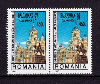 ✅RO 1997 ,LP 1434, &amp;quot;Expozitia Filatelica &amp;quot;Balcanmax&amp;quot; Cluj-Napoca &amp;quot; , serie pereche H , MNH foto