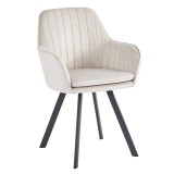 Cumpara ieftin Fotoliu de design textil bej metal negru Auril 57x56x87.5 cm