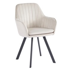 Fotoliu de design textil bej metal negru Auril 57x56x87.5 cm