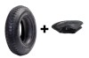 Set cauciuc + camera roaba - 3.50-8 (mixt) - 8PR dungi verde + galben PowerTool TopQuality
