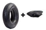 Set cauciuc + camera roaba - 3.50-8 (mixt) - 8PR dungi verde + galben PowerTool TopQuality
