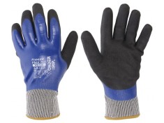 Mănuși de protecție albastru latex/poliester M 8