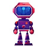 Cumpara ieftin Sticker decorativ, Robot, Mov, 90 cm, 8204ST, Oem