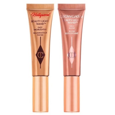 Set Iluminator si Blush, Charlotte Tilbury, Hollywood Superstar Glow Kit, Beauty Light Wand, 2 x 5 ml foto