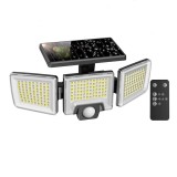 Lampa solara de perete MustWin UT88268, 2500lm, LED, 216 leduri, Telecomanda, 3 moduri, senzor de miscare