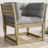 Canapea Gradina Lemn Pin Impregnat Gossi, 83x73x78cm, Gri, cu Perne Inclus