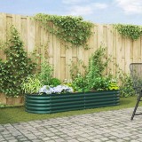 vidaXL Strat &icirc;nălțat de grădină Verde 240 x 80 x 44 cm Oțel