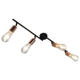 Lampă spot 4 direcții bec filament negru&amp;arămiu 60 cm E 27 2W