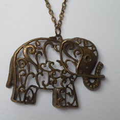 Pandantiv / Colier / Lantisor - Elefant Culoarea Bronzului