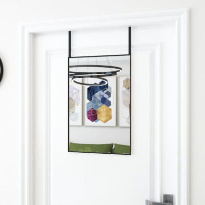 Oglinda pentru usa, negru, 40x60 cm, sticla si aluminiu GartenMobel Dekor foto