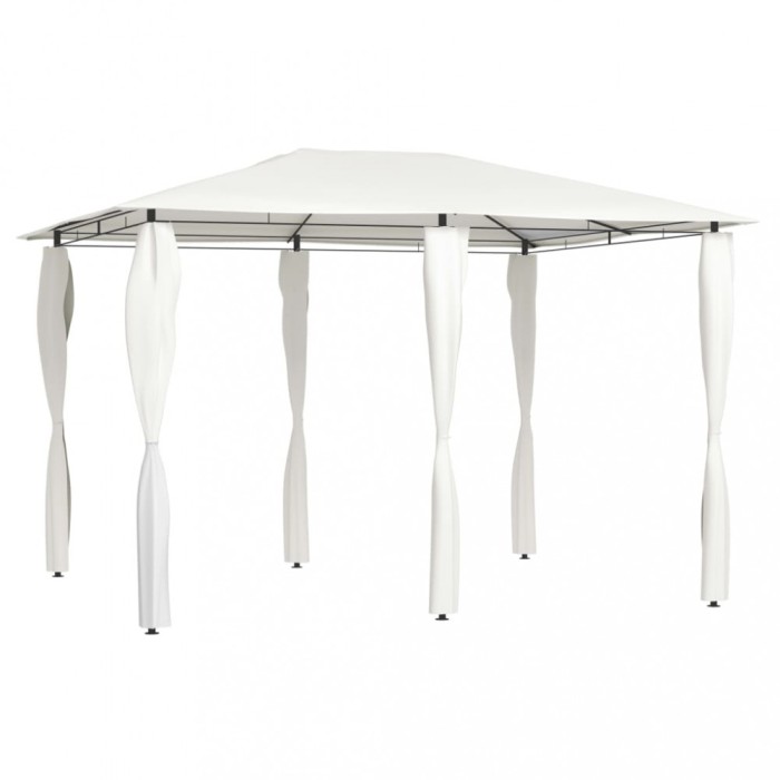 vidaXL Pavilion cu huse pentru st&acirc;lpi, crem, 3x4x2,6 m, 160 g/m&sup2;