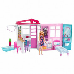 Jucarie Casa Barbie Close and Go, mobilata, papusa inclusa FXG55 Mattel foto