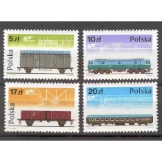 Polonia 1985 - Vagoane, trenuri, cai ferate, serie neuzata