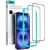 Folie de protectie Ecran ESR pentru Apple iPhone 16 Pro Max, Sticla Securizata, Full Glue, Set 2 bucati, Neagra