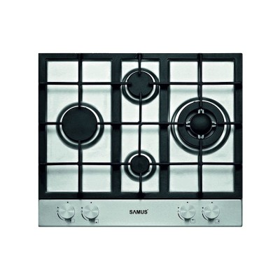 Plita incorporabila Samus, 4 arzatoare, 8.6 kW, material inox, Argintiu foto