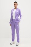 Adidas trening 3-Stripes femei, culoarea violet, JD2690