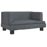 Cumpara ieftin Canapea pentru copii, gri inchis, 60x40x30 cm, catifea