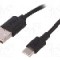 Cablu USB A mufa, USB C mufa, USB 2.0, lungime 0.5m, negru, Goobay - 59118