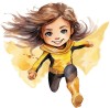 Sticker decorativ Fata Supererou, Galben, 60 cm, 1310STK-7