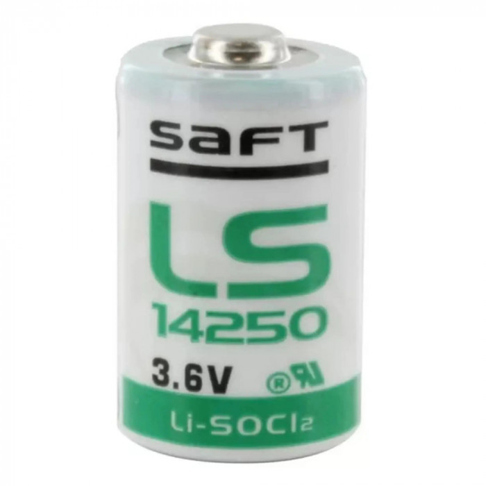 Baterie Litiu Saft 3.6V 14250 1/2AA, Dimensiuni 14.5 x 25.5 mm