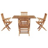 Set de masa pentru gradina Maro Lemn Teak Solid