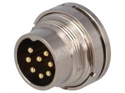 Conector M16 Soclu Tată 8 PIN 5A 60V Drept IP67 foto